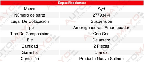 2 Amortiguadores Suspension Gas Delantero Crossfox 07/17 Foto 3