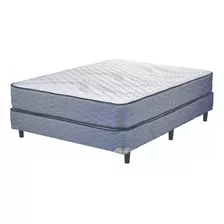 Sommier Y Colchon Suavestar Floustar 130 X 190 Resortes Color Azul