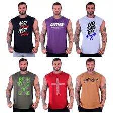 Kit 6 Regatas Machão Longline Masculina Mxd Conceito Fitness