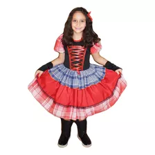 Vestido Quadrilha Festa Junina Caipira Moranguinho Infantil 