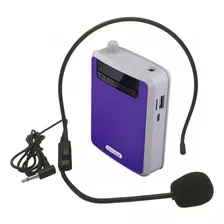 Parlante Amplificador Voz Microfono Guia Clases Bluetooth Sd Color Violeta