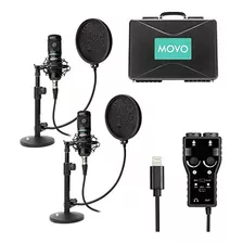 Movo Smartphone Podcast Recording Microphone Kit - Paquete D