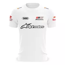 Camiseta/camisa Marc Maquez Branca Moto Gp/piloto Marquez 