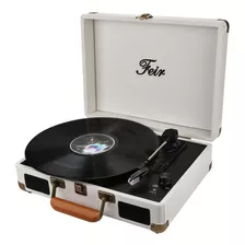 Tocadiscos De Vinilo Feir Tp204, 3 Vel Rpm, Con Bt, Blanco