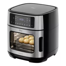 Fritadeira Elétrica Sem Óleo Forno Air Fryer 12l 1800w Wap Airfry Oven Digital Com Cesto 4,5l E 2 Grelhas Com Duplo Revestimento Antiaderente Graystone, Bandeja E Porta Removível, Inox, 12 Litros 127v