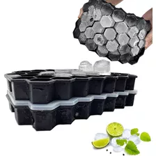 Forma De Silicone Colmeia Gelo P/ Hexagono 37 Cavidades Cor Preto