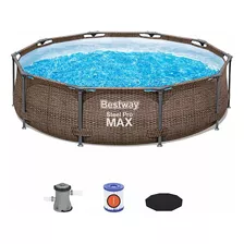 Piscina Estrutural 4.678l Pro Max + Cobertura 3,05m +filtro Cor Marrom-escuro 110v