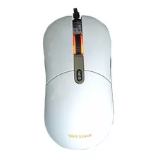 Mouse Gamer Wesdar X5 4000dpi 6 Botones Led Brillante @pd Color Blanco