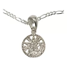 Dije Medalla Tetragrámaton Con Cadena Plata 925 De 3.5 Cm