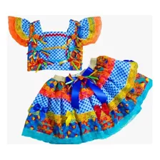 Vestido Saia Caipira Festa Junina Feminino Infantil 