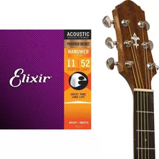 Cordas Violão Aço 011 Elixir Nano 16027 Otimo Para Estudio