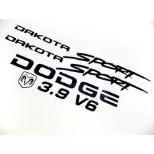Kit Adesivos Dodge Dakota Sport 3.9 V6 Preto Dkt39pt Ck