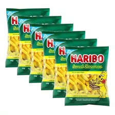 Kit 6 Bala De Gelatina Sabor Sweet Bananas Haribo 90g