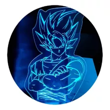 Lámpara Led 3d Goku Dragon Ball Rgb Regalo 7 Colores Táctil 