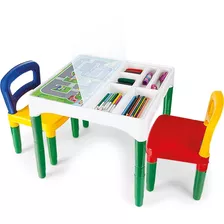 Mesinha Com Cadeiras Infantil Didática C/ Adesivos Poliplac