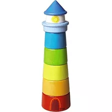 Haba Lighthouse Wooden Rainbow Stacker Juego De 8 Piezas He.