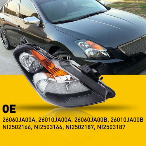 For 2007-2009 Nissan Altima Headlight Bumper Lamp Black  Aab Foto 5