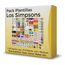 Plantillas Sublimacion Tazas Simpsons 120 Diseños