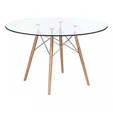 Mesa Eames 1,20m Redonda Vidrio Muebles Morph