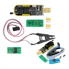 Kit Programador Gravador Eprom Usb Soic8 Ch341a + Pinça