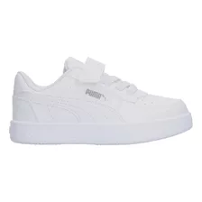 Tenis Puma Caven 2.0 Blanco Cierre De Velcro Para Niño