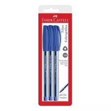 Caneta Azul Macia Ponta Média Faber Castell