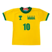 Camiseta Infantil Do Brasil Para Menino E Menina 1 Ao 3