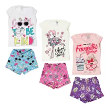 Kit 3 Conjunto Menina Infantil Promoção Luxo Roupa Calor