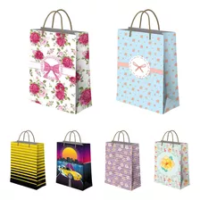 12 Sacolas Para Presente Pequena 22x16x4,5