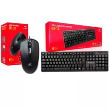 Kit Teclado E Mouse Com Fio Usb Abnt2 Tecla Ç C3tech Barato