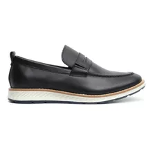 Sapato Santorini Clássico Loafer Elástico Couro Premium Leve