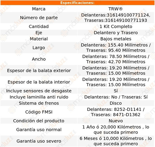 Jgo Balatas Bajos Metales Del Y Tras Chevrolet Zafira 02/06 Foto 2