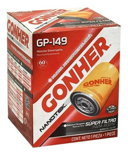 Filtro De Aceite Honda Fit L4 1.5l 2006-2020 Gonher Gp-149 Foto 2