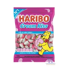 Bala Haribo Cream Kiss Morango E Nata 250g