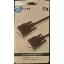 Cable 6ft Vga Para Monitor O Proyector Marca Onn 