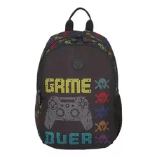 Mochila De Niños Playground Saxoline Color Negro Gamer