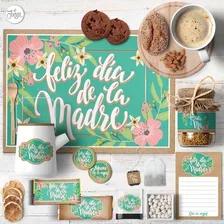 Dia De La Madre Kit Imprimible Desayuno Mamá Turquesa Flores