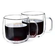 Tazas De Café De Vidrio, 300ml/10oz Juego De 2 Tazas De C...