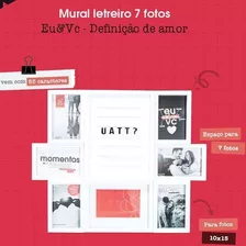 Mural De Fotos Branco Com Letreiro Parede