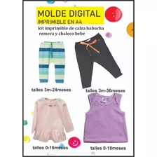 Moldes Digital Kit De Ropa De Bebe Talle 0-36 Meses