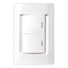 Llave De Luz Kalop 2 Puntos 1/2 Teclón Blanco