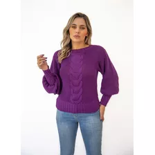 Blusa Feminina Tricô Manga Bufante Blogueira - Iza 0133 