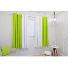 Cortina Duo Sala/quarto Oxford 600x180 Duas Cores Cor Verde-pistache