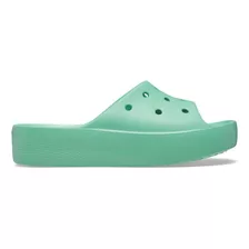 Sandália Crocs Classic Plataform Slide Jade Stone