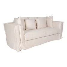 Sofa Off White 220cm Luxo Alto Padrão Acompanha Almofadas