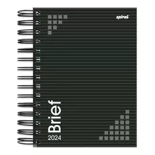 Agenda 2024 Mini Brief Preto Capa Dura 11,7x16,4cm