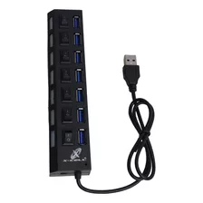 Adaptador Extensor Hub Usb 7 Portas 3.0 High Speed Hd Preto