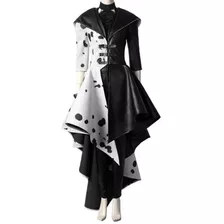 Vestido Cruella De Vil Cosplay Cruella Negro Blanco Lunares