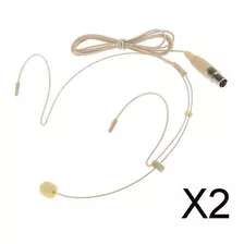 2x 4 Pinos Mini Microfone De Ouvido Xlr Condensador Gancho