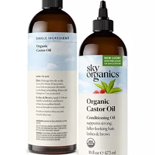 Aceite Castor Certificado Sky Organic 473 Ml Pestaña Cabello